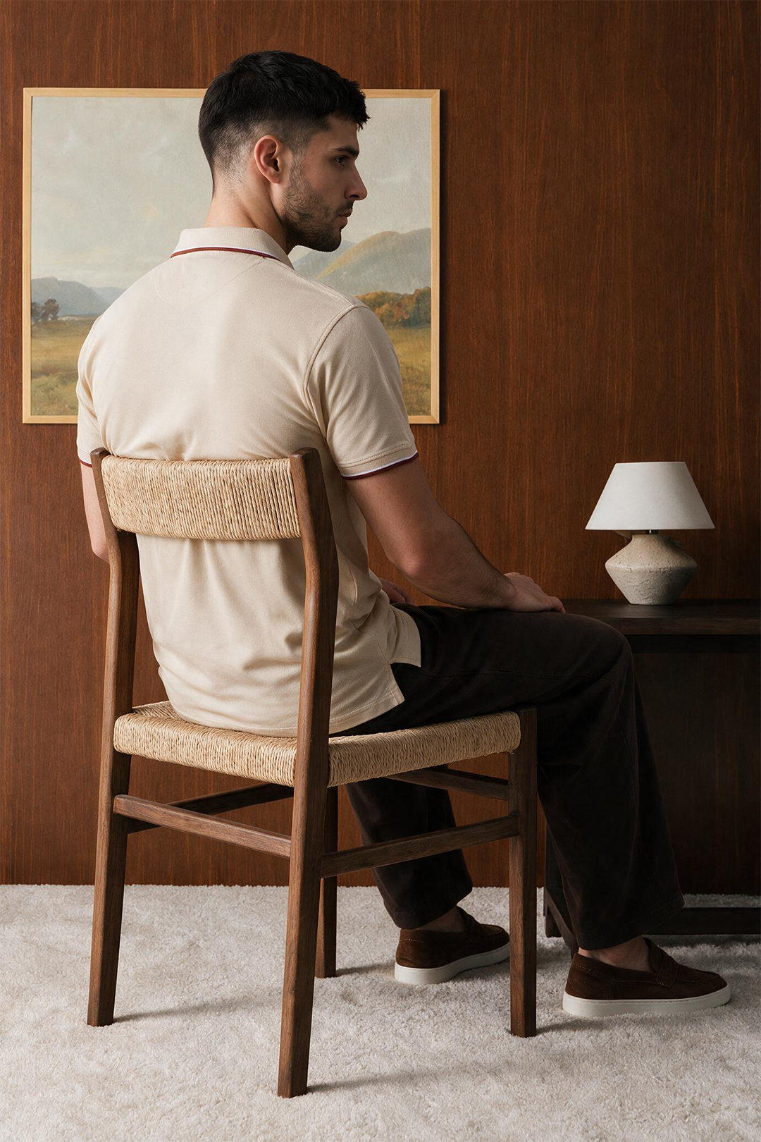 Polka Dot Textured Polo - 6004