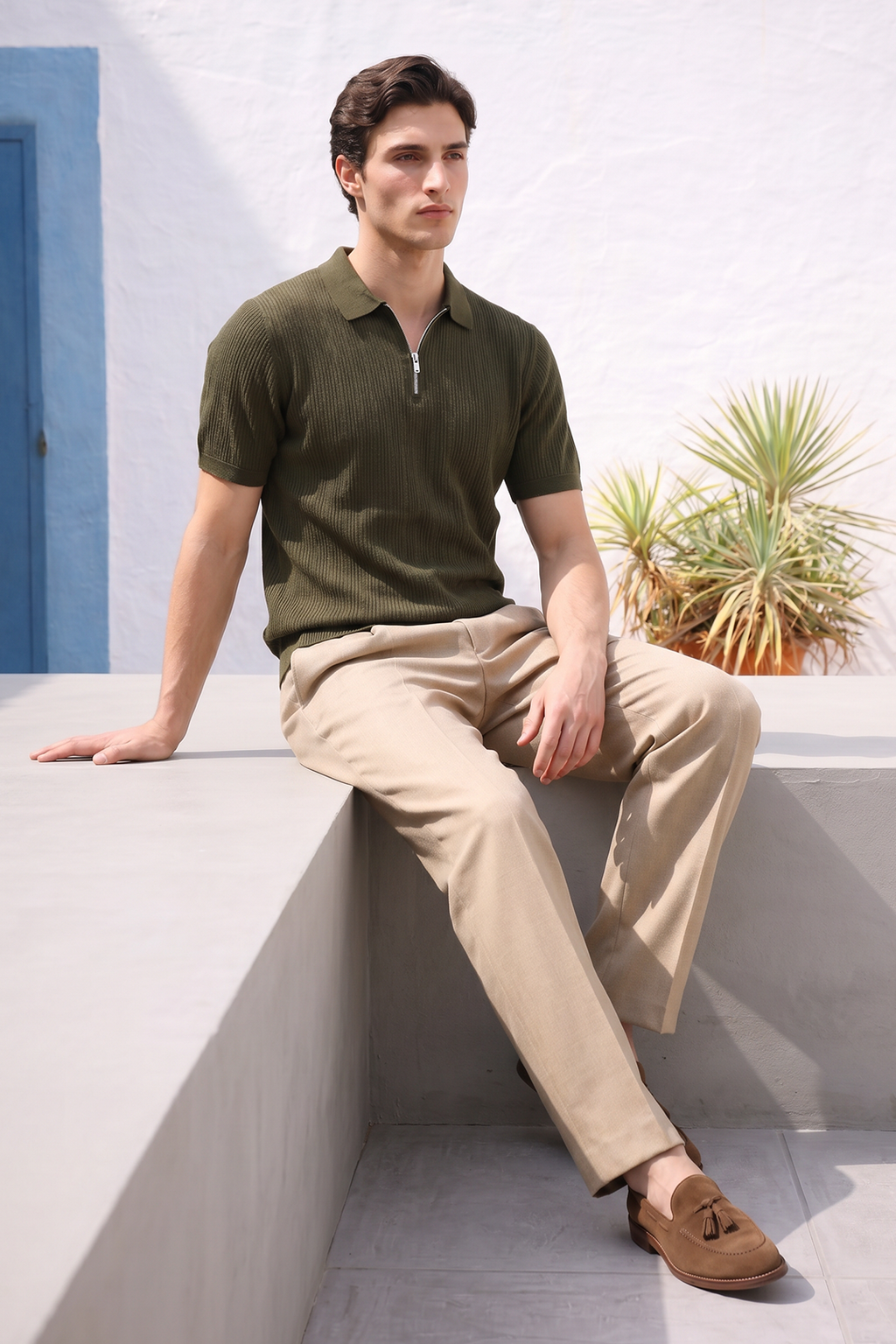 Loose Guage Zipper Polo - 6003