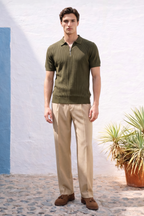 Loose Guage Zipper Polo - 6003