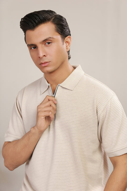 Loose Guage Zipper Polo - 6001