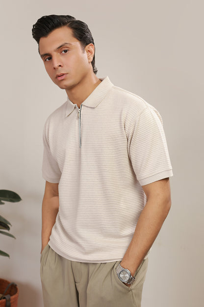 Loose Guage Zipper Polo - 6001