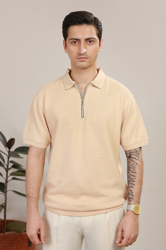 Loose Guage Zipper Polo - 6001