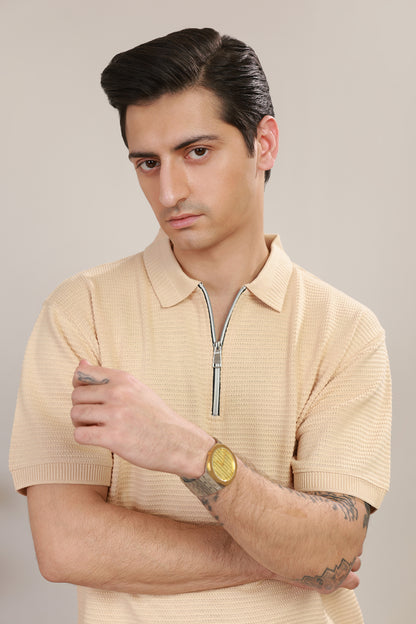 Loose Guage Zipper Polo - 6001