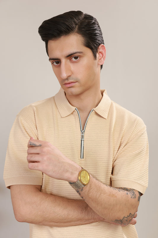 Loose Guage Zipper Polo - 6001