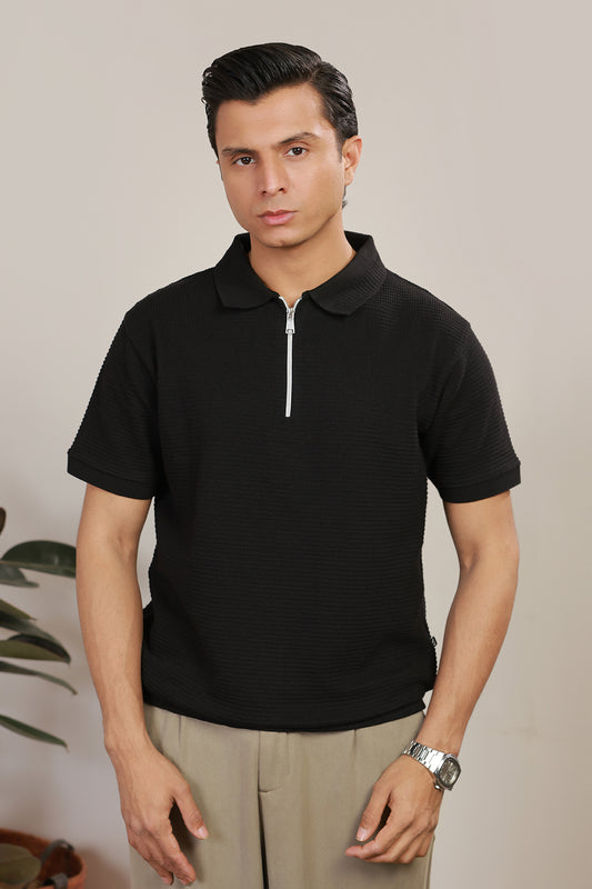 Loose Guage Zipper Polo - 6001