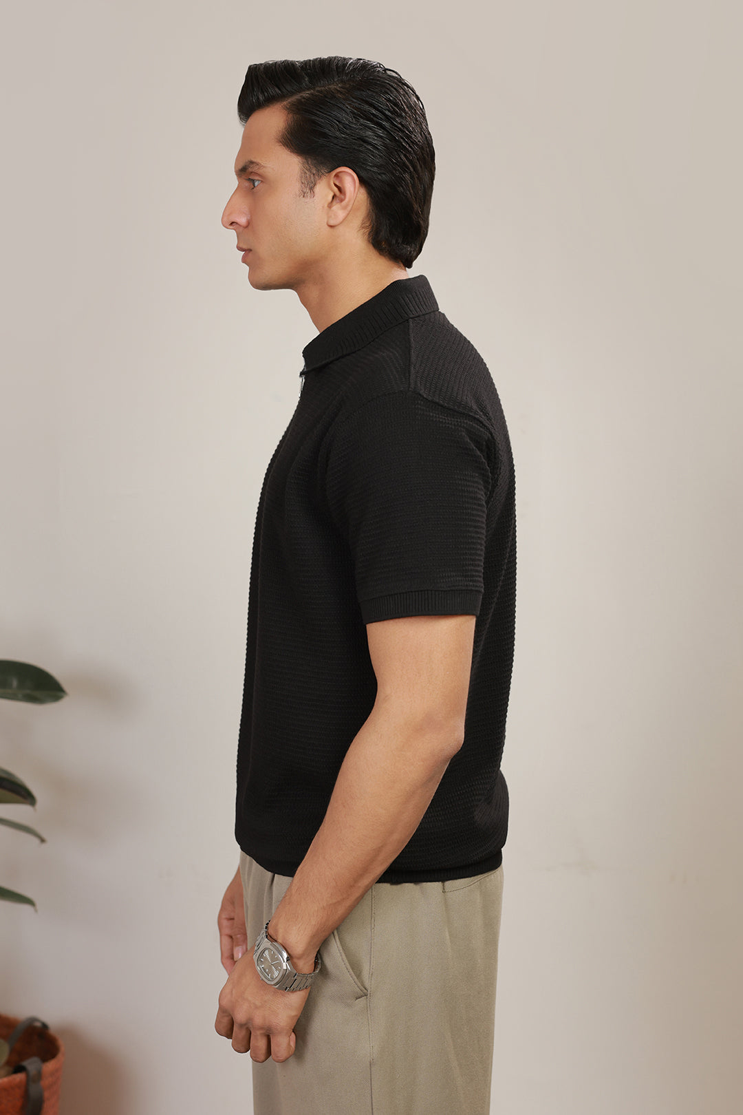 Loose Guage Zipper Polo - 6001