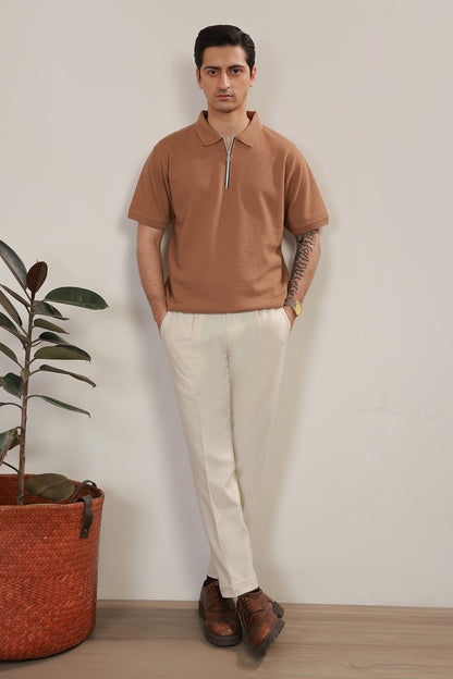 Loose Guage Zipper Polo - 6001