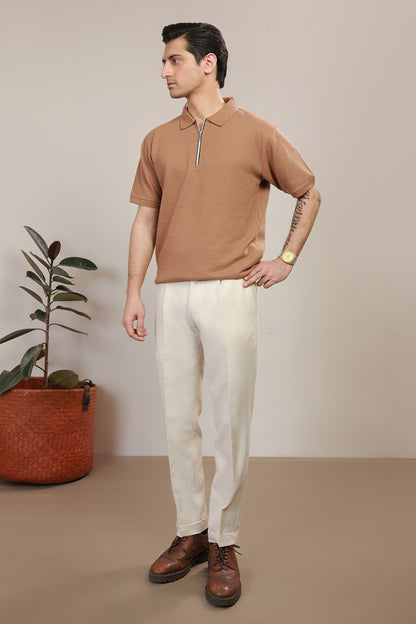 Loose Guage Zipper Polo - 6001