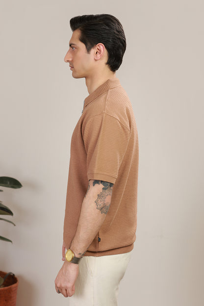 Loose Guage Zipper Polo - 6001