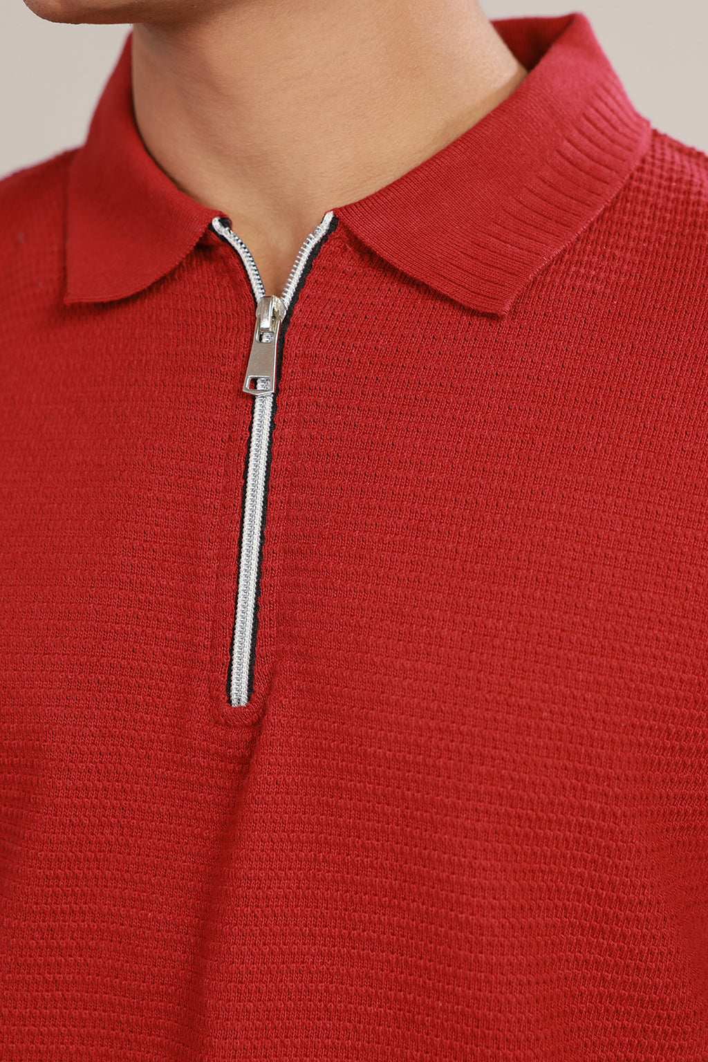 Loose Guage Zipper Polo - 6001