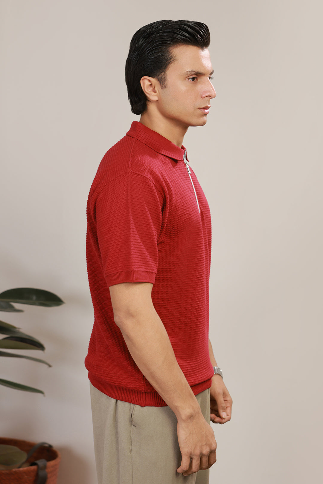 Loose Guage Zipper Polo - 6001