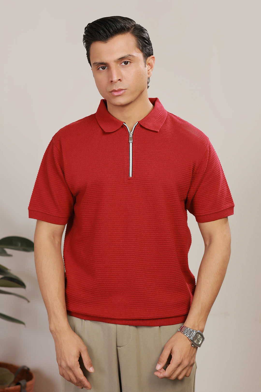 Loose Guage Zipper Polo - 6001