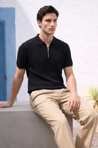 Loose Guage Zipper Polo - 6003