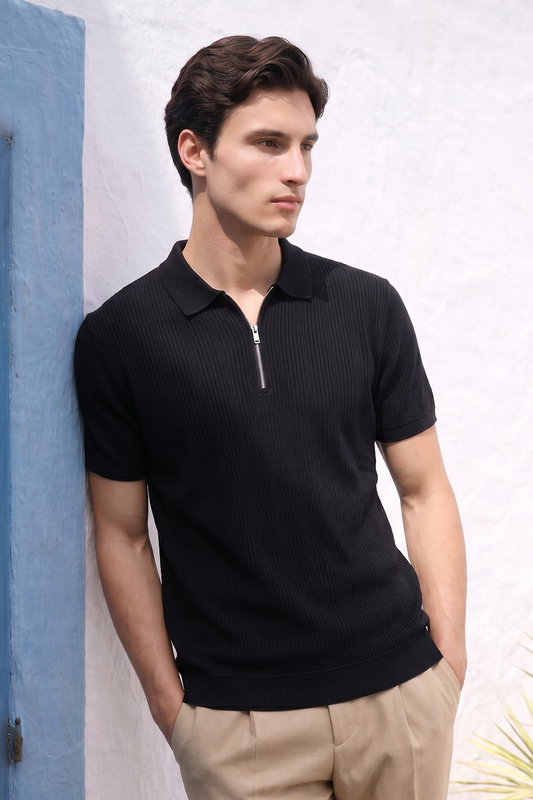 Loose Guage Zipper Polo - 6003