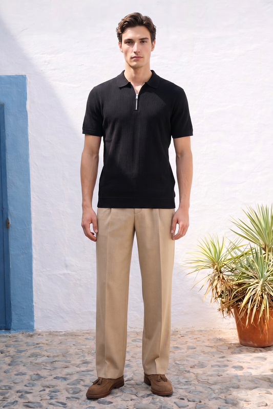 Loose Guage Zipper Polo - 6003