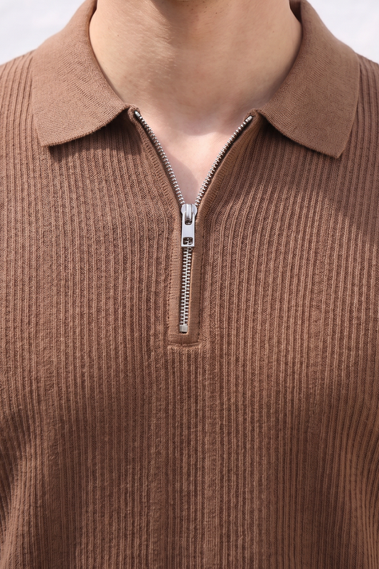 Loose Guage Zipper Polo - 6003