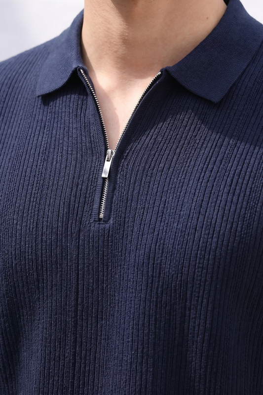 Loose Guage Zipper Polo - 6003