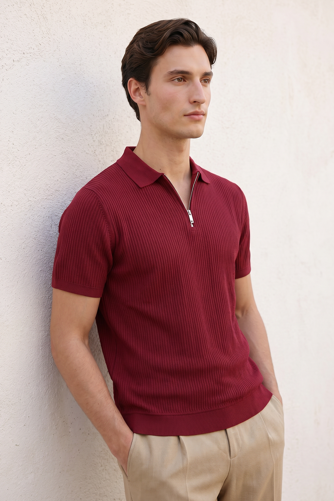 Loose Guage Zipper Polo - 6003