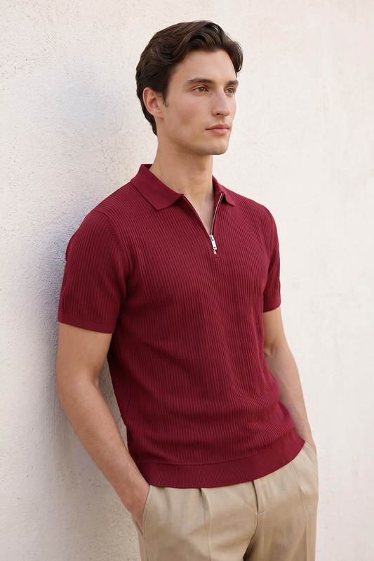 Loose Guage Zipper Polo - 6003