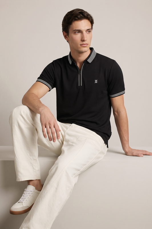 Ottoman Textured Polo - 6002