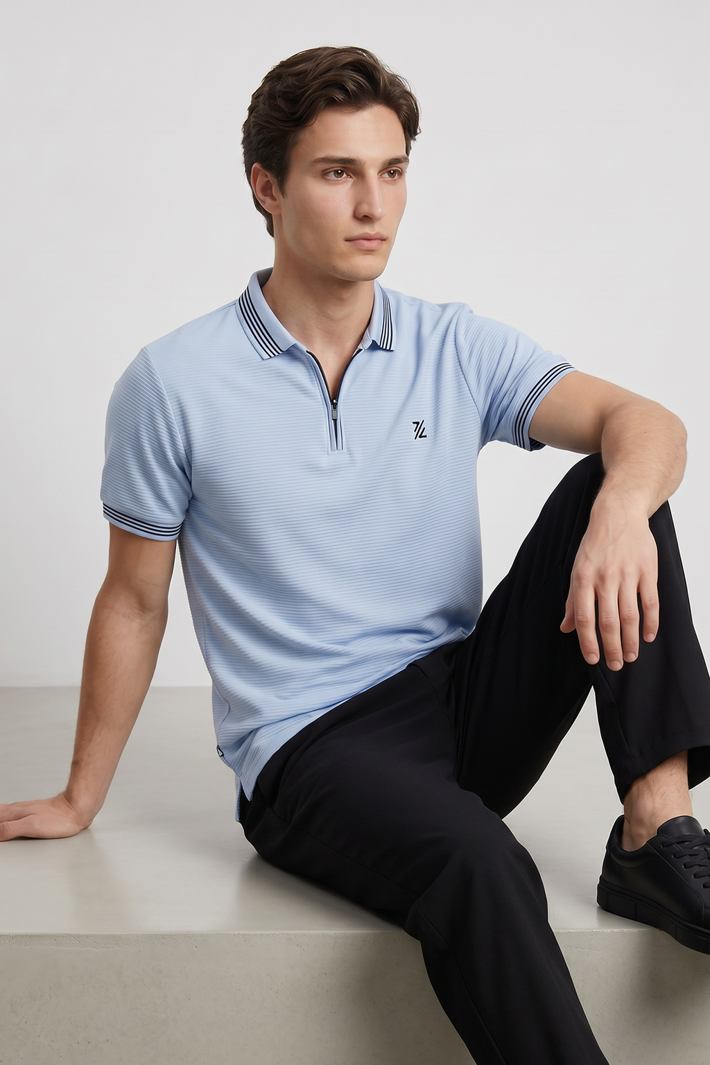 Ottoman Textured Polo - 6002