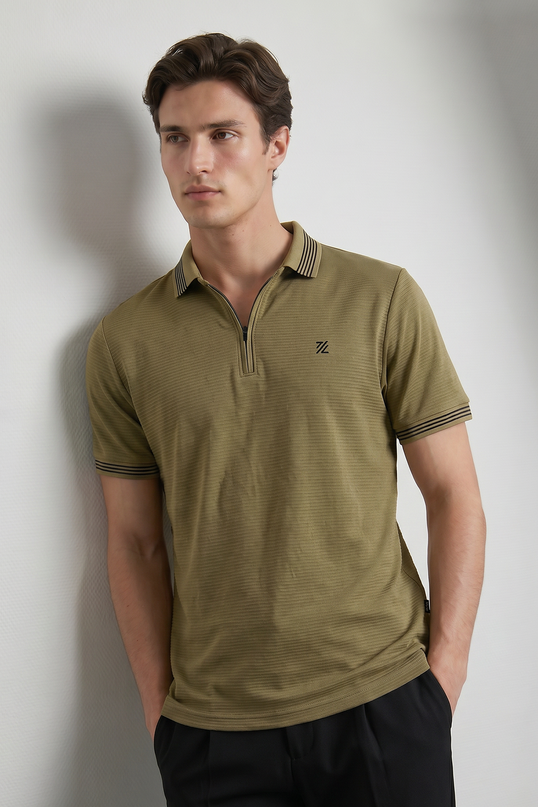 Ottoman Textured Polo - 6002