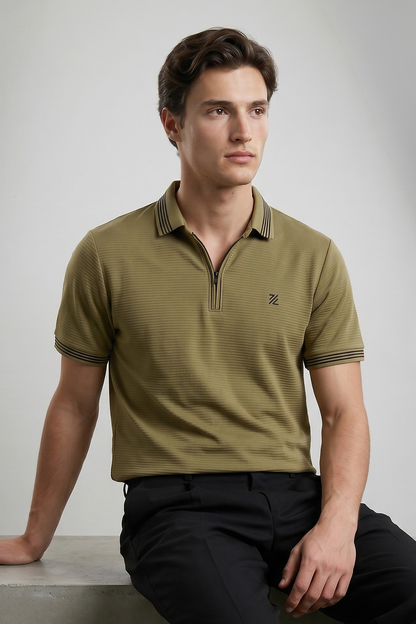 Ottoman Textured Polo - 6002