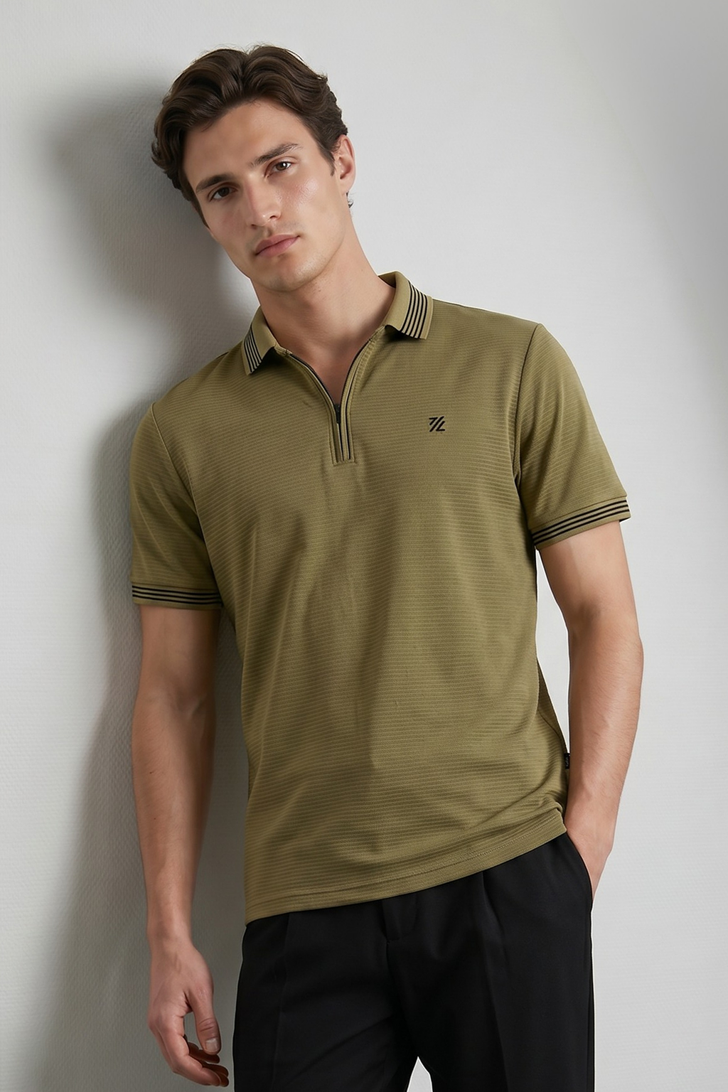 Ottoman Textured Polo - 6002