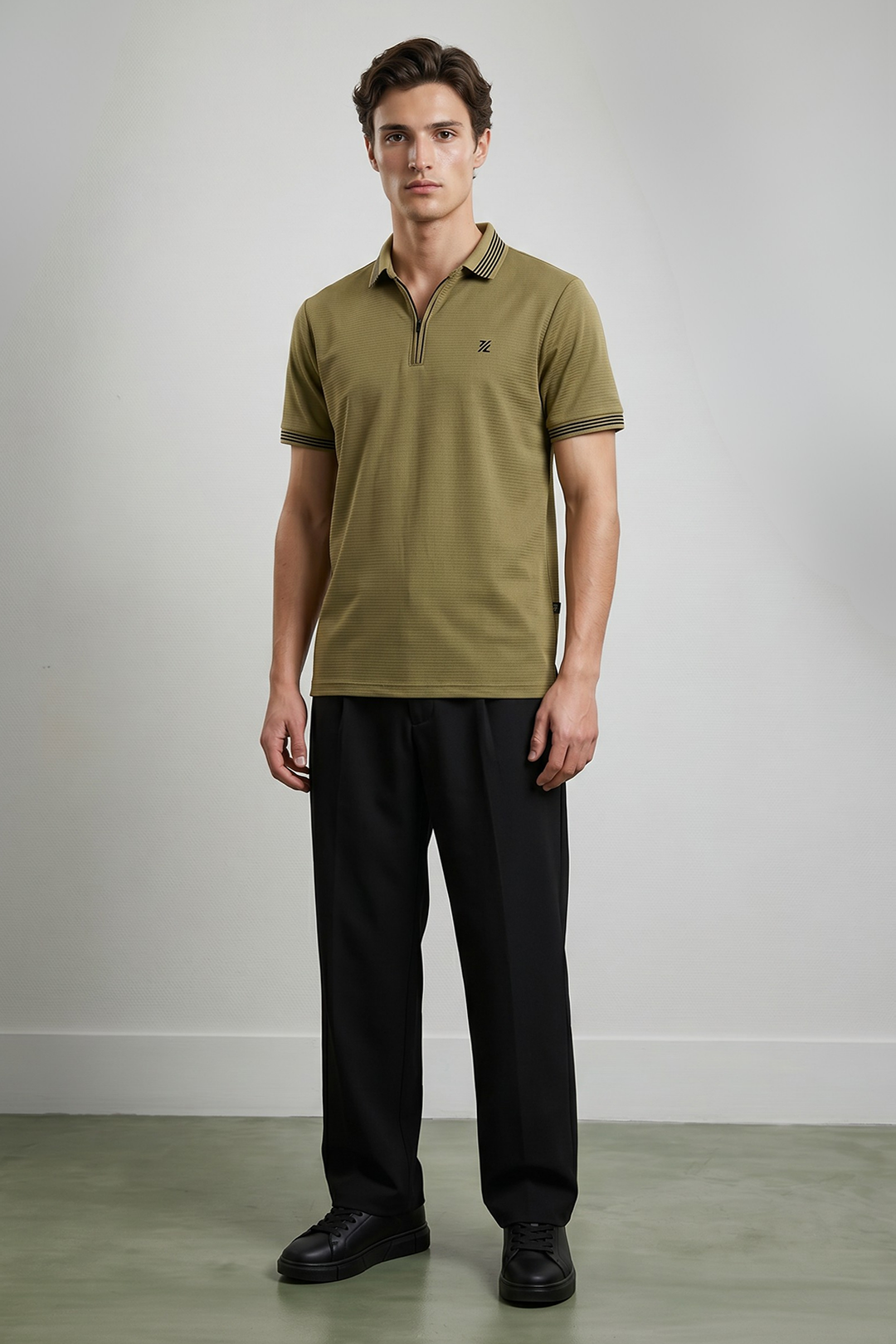 Ottoman Textured Polo - 6002