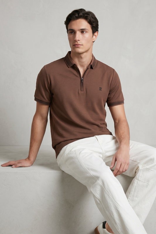 Ottoman Textured Polo - 6002
