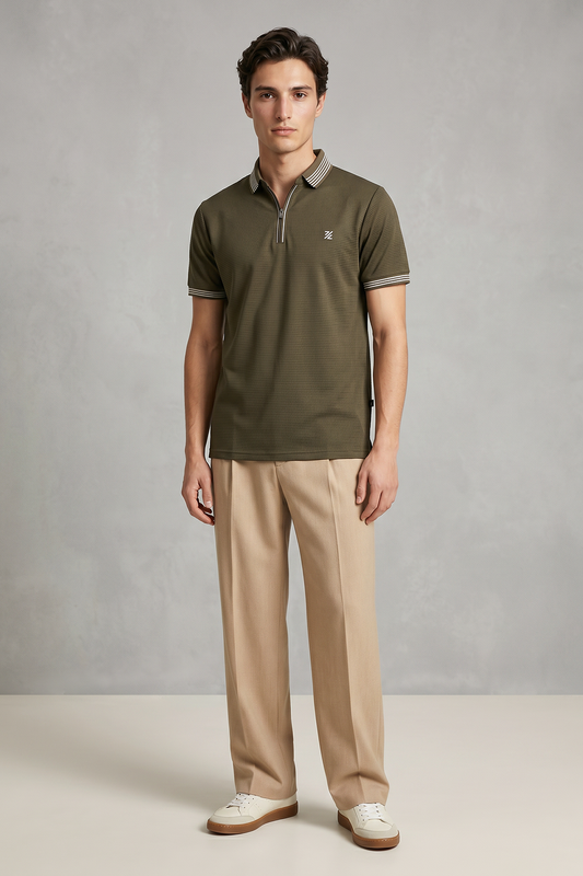 Ottoman Textured Polo - 6002