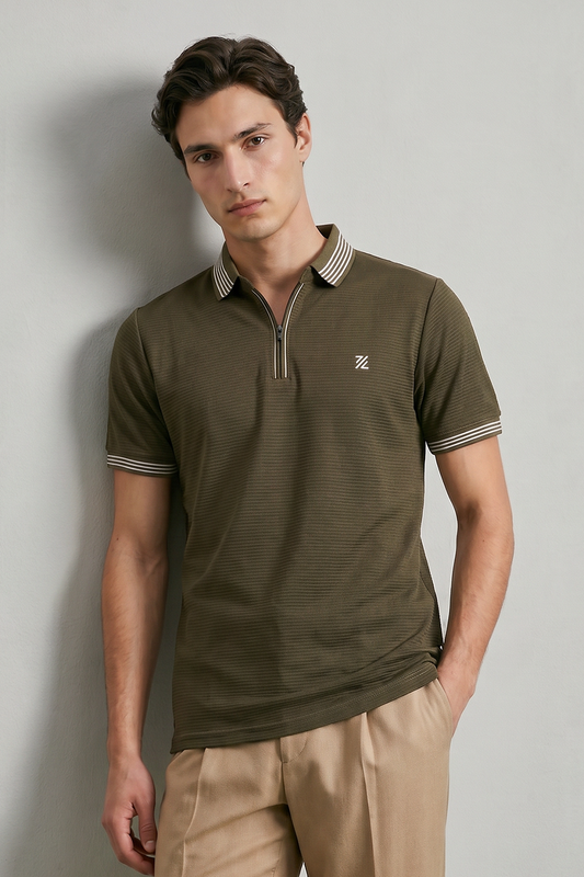 Ottoman Textured Polo - 6002