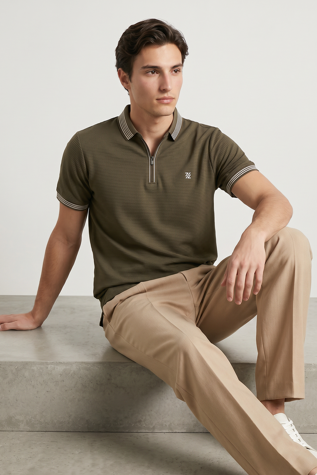 Ottoman Textured Polo - 6002