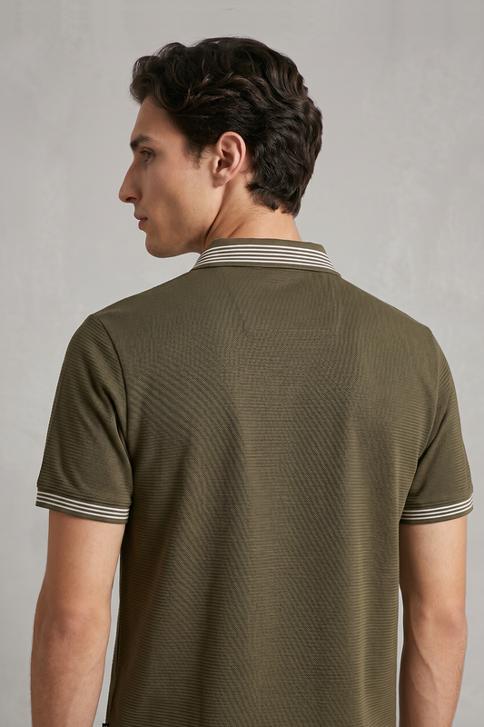 Ottoman Textured Polo - 6002