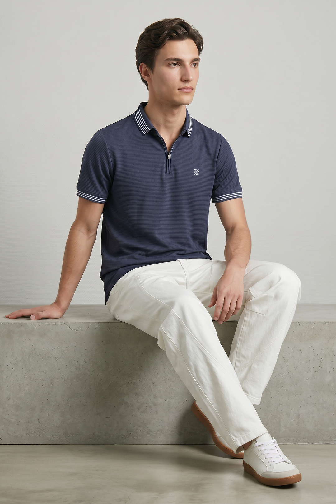 Ottoman Textured Polo - 6002