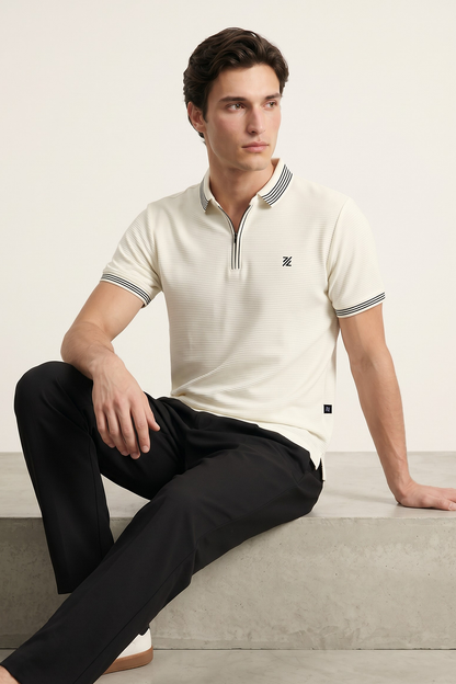 Ottoman Textured Polo - 6002