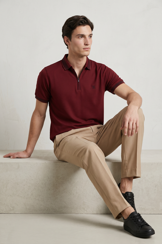 Ottoman Textured Polo - 6002