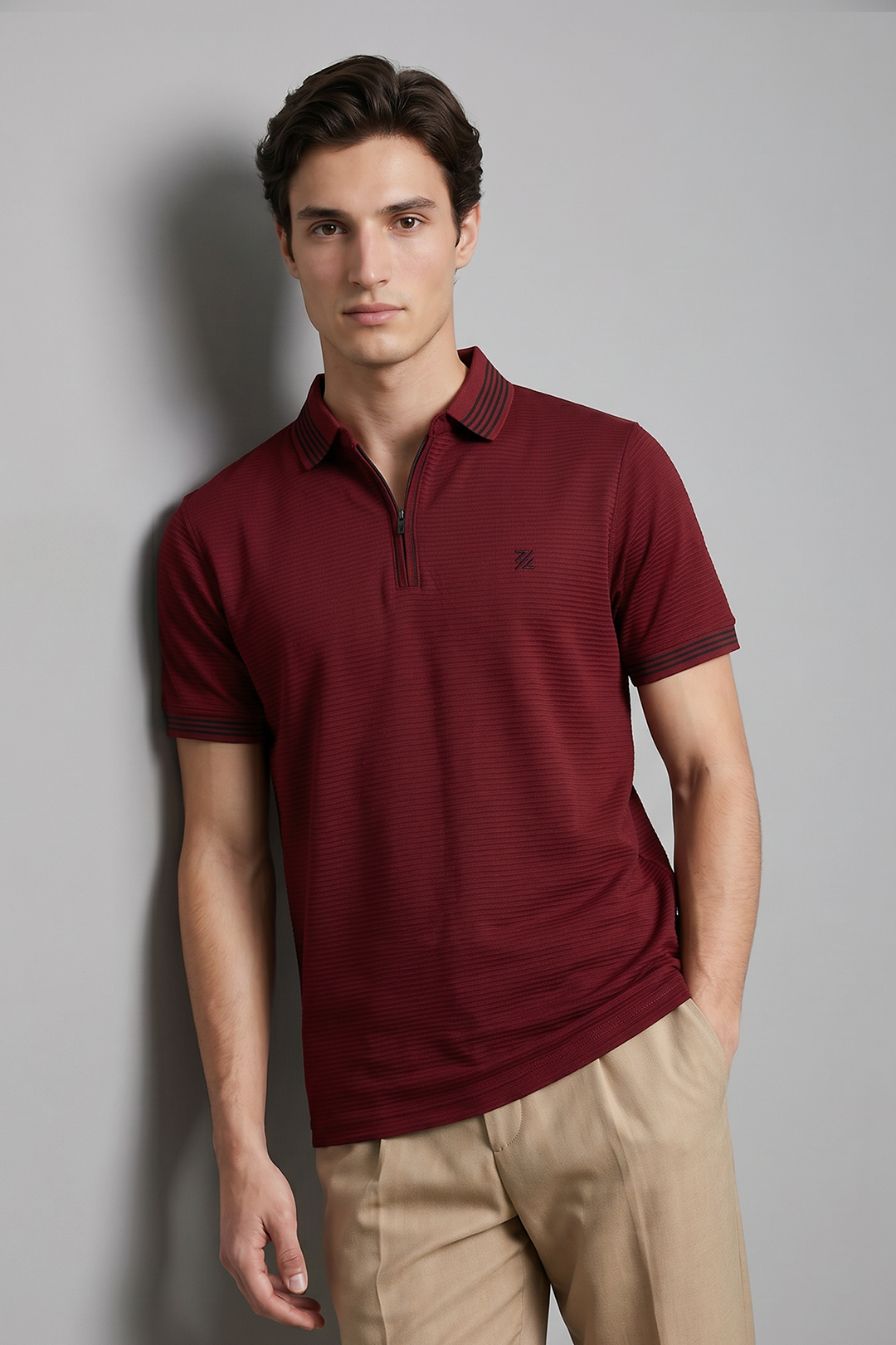 Ottoman Textured Polo - 6002