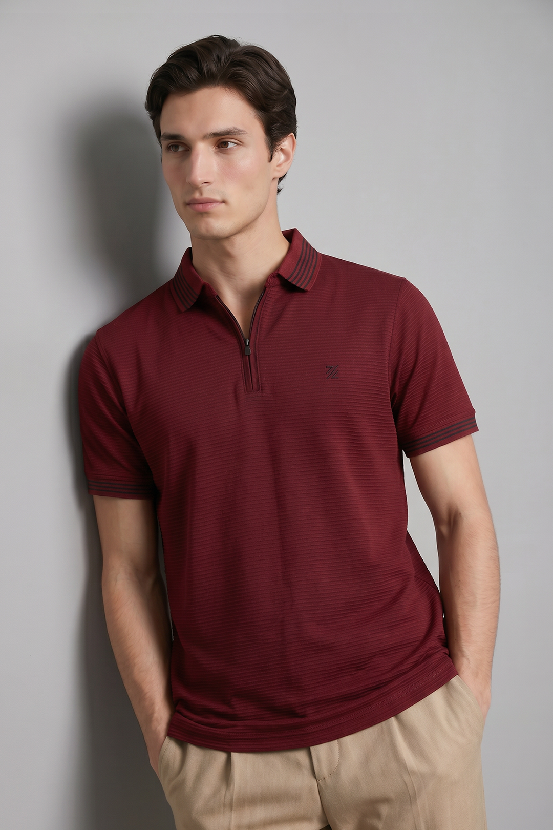 Ottoman Textured Polo - 6002