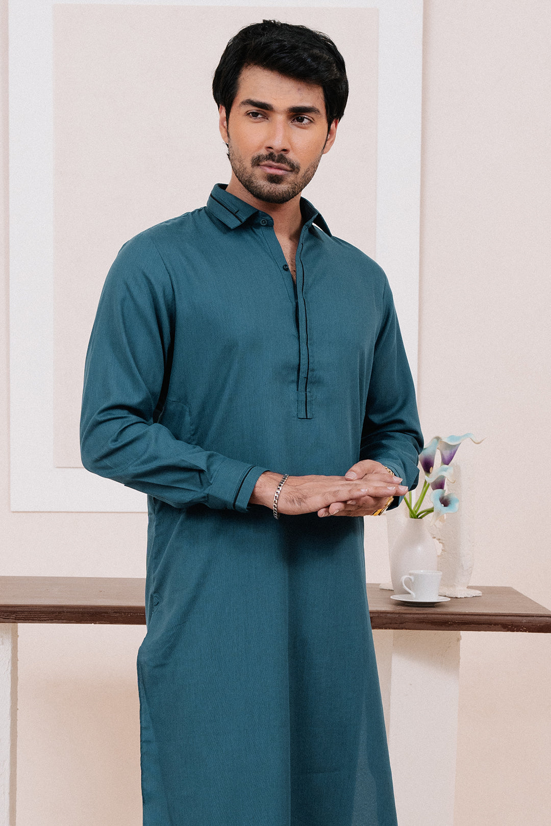 Jade Shalwar Kameez for Men Wash Wear Fabric Suit