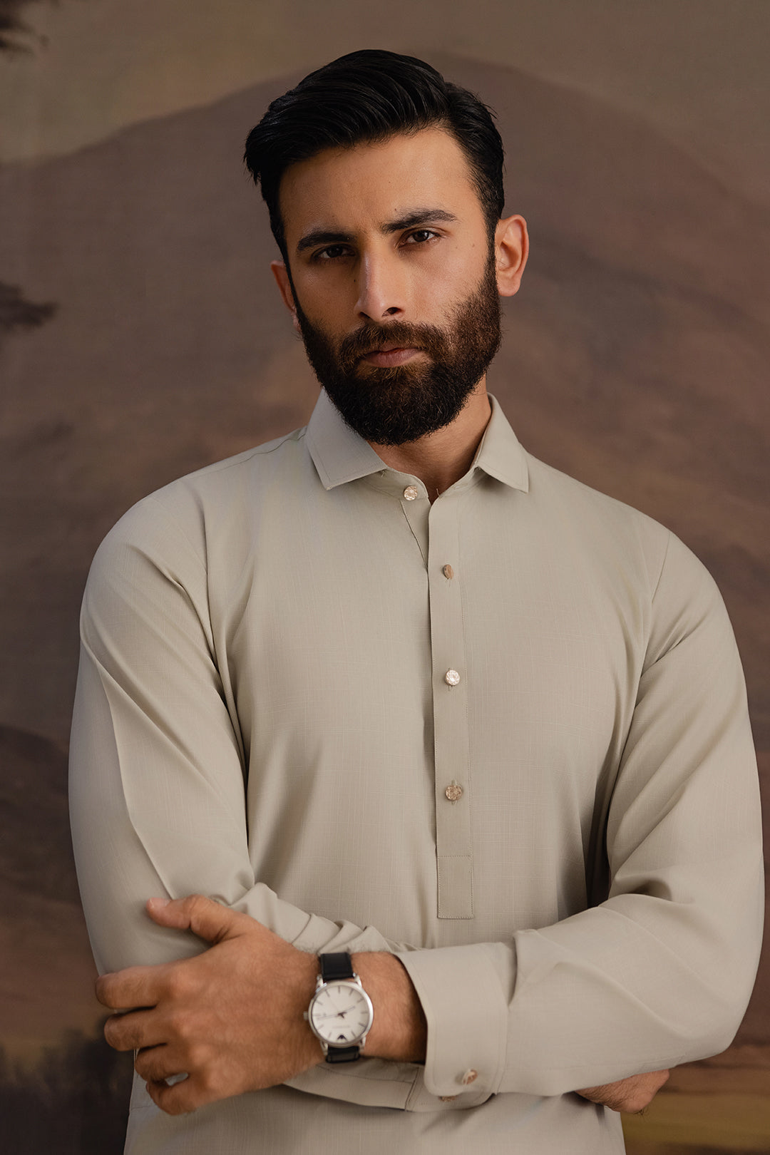 Slub Textured Shalwar Kameez - 2601