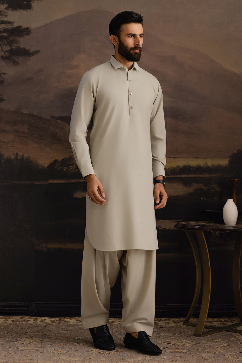 Slub Textured Shalwar Kameez - 2601