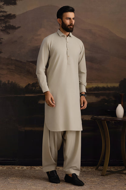 Slub Textured Shalwar Kameez - 2601