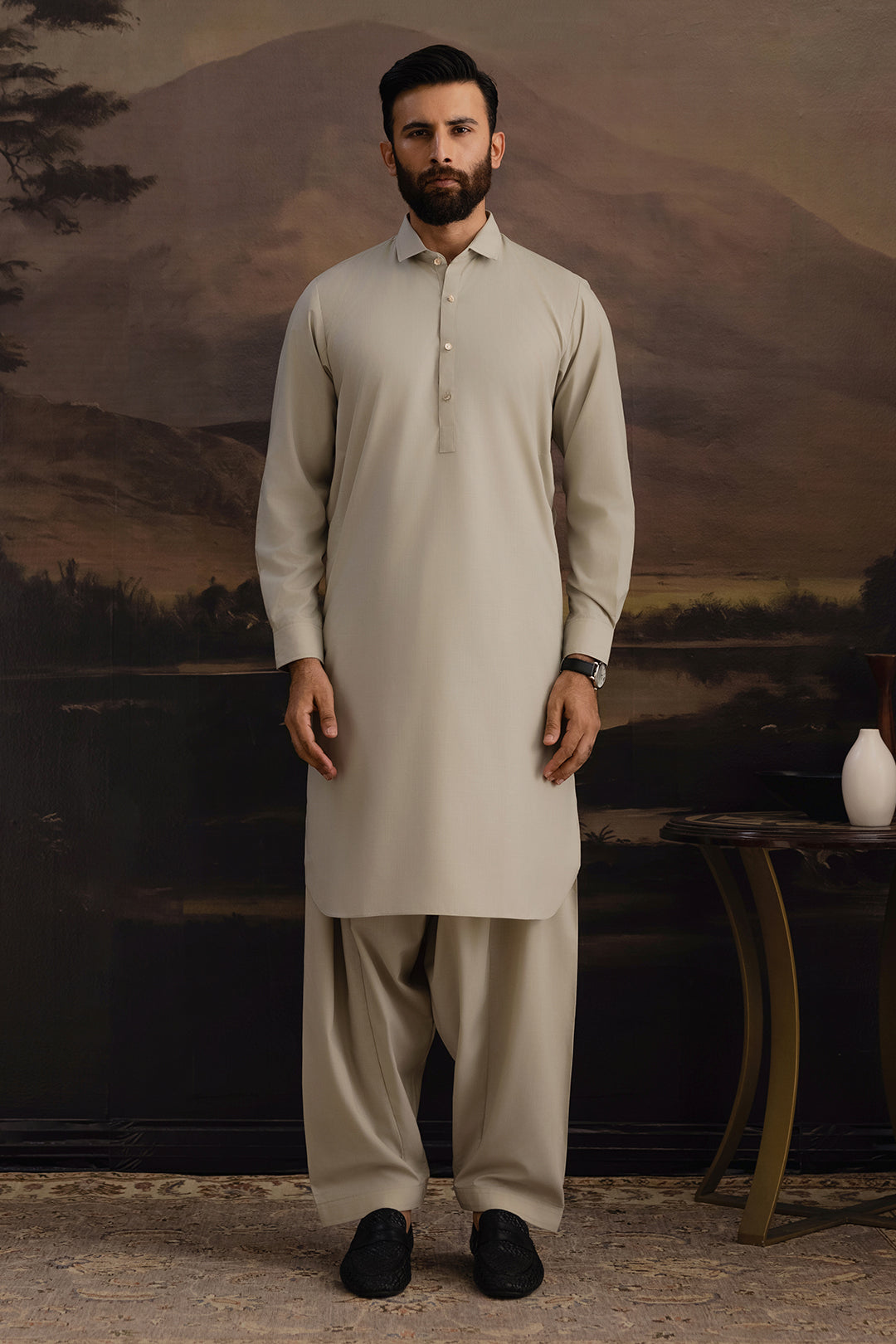 Slub Textured Shalwar Kameez - 2601