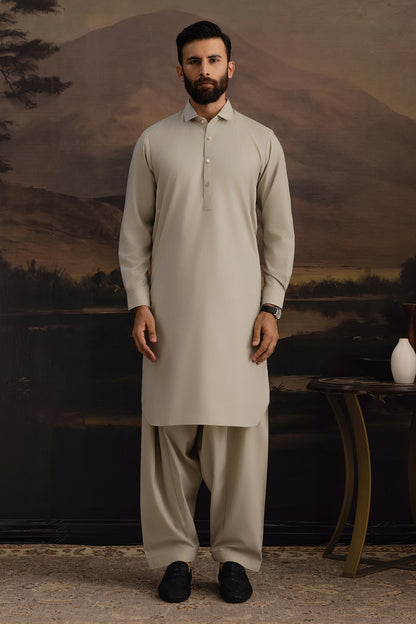 Slub Textured Shalwar Kameez - 2601