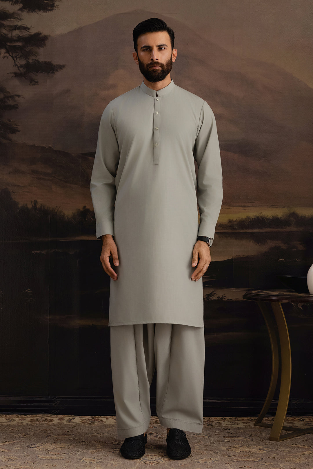 Slub Textured Shalwar Kameez - 2610