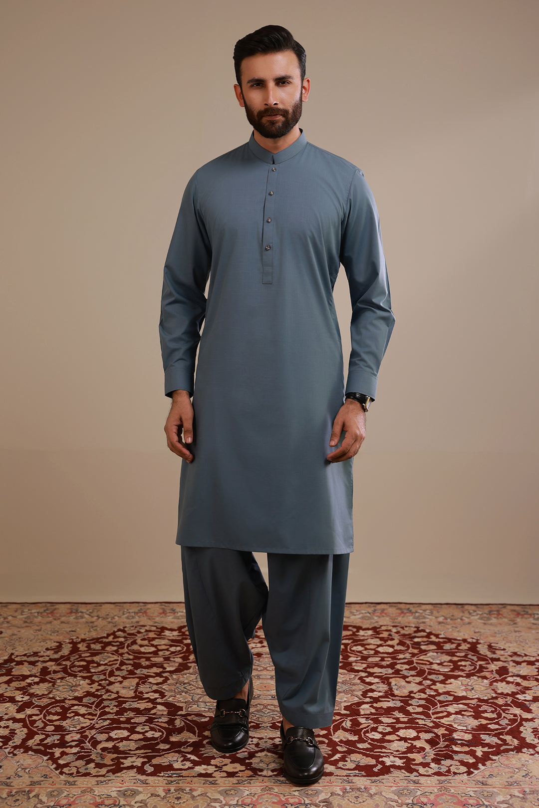 Slub Textured Shalwar Kameez - 2612