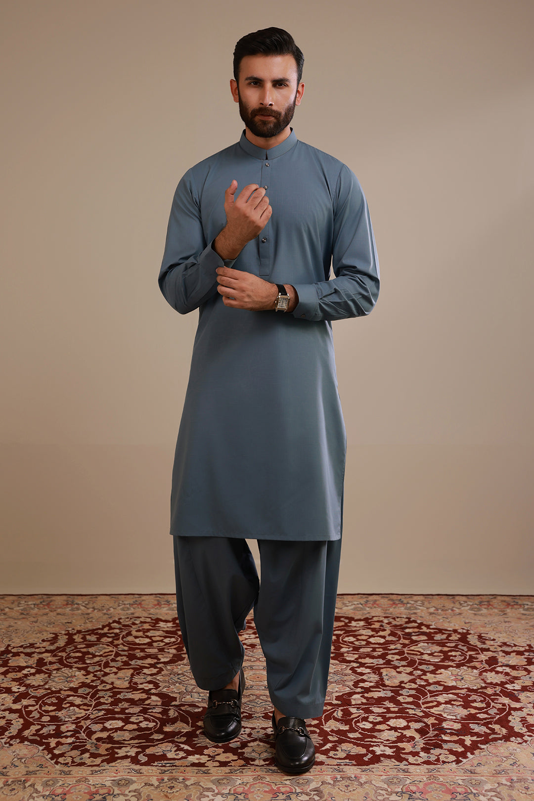 Slub Textured Shalwar Kameez - 2612