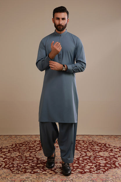 Slub Textured Shalwar Kameez - 2612