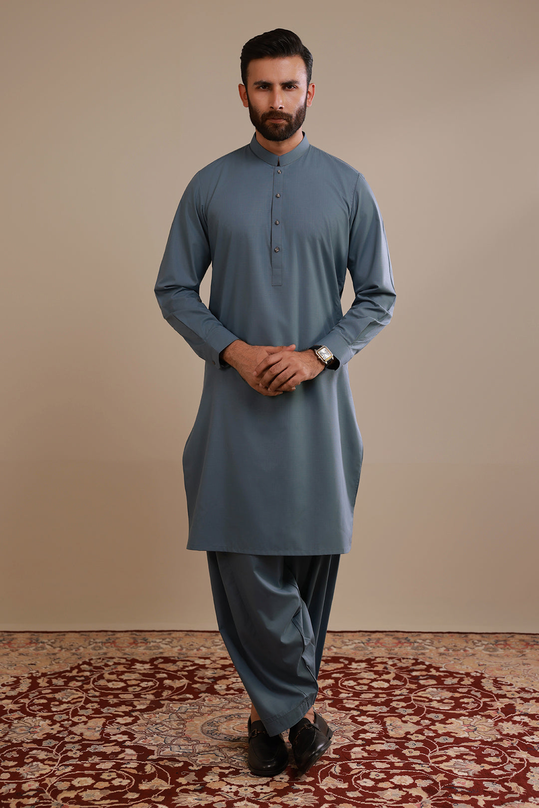 Slub Textured Shalwar Kameez - 2612